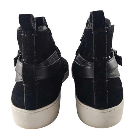 Vionic Ankle Boot Sneakers Women's Size 9.5 Black Mitzi Suede Comfort Strappy - Picture 5 of 13